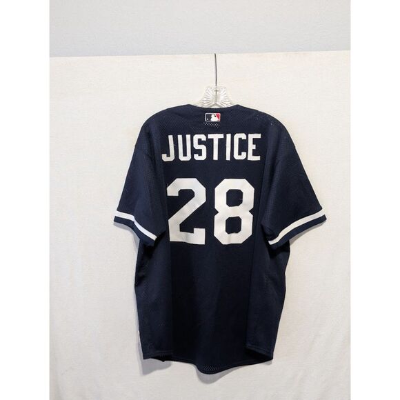 Authentic NY Yankees David Justice 28 Mesh Batting Practice Jersey Men's Size XL - Picture 9 of 10